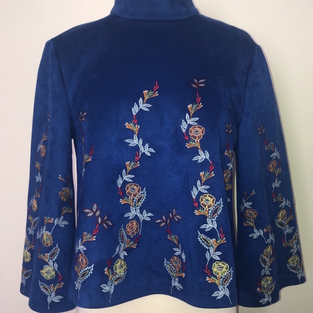 Zara Blue Embroidered Top